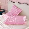 Bedsure Satin Pillowcase Standard Set of 2, Silky Pillow Cases, White | Similar to Silk Pillow Cases, Decorative Covers, Room Decor, Gifts for Women Men, Envelope Closure, For Hair Skin, 20″ x 26″(10 – Pink)