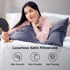 Bedsure Satin Pillowcase Standard Set of 2, Silky Pillow Cases, White | Similar to Silk Pillow Cases, Decorative Covers, Room Decor, Gifts for Women Men, Envelope Closure, For Hair Skin, 20″ x 26″(29 – Blue Granite)
