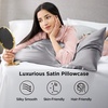 Bedsure Satin Pillowcase Standard Set of 2, Silky Pillow Cases, White | Similar to Silk Pillow Cases, Decorative Covers, Room Decor, Gifts for Women Men, Envelope Closure, For Hair Skin, 20″ x 26″(05 – Dark Grey)