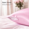 Bedsure Satin Pillowcase with Zipper, Similar to Silk Pillow Cases 2 Pack, Satin Pillow Cases Queen, Silky & Soft Beige Pillow Covers Hair and Skin, Valentines Day Gifts for Women Men, 20×30 Inches(07 – Pink – Zipper)