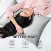 Bedsure Satin Pillowcase with Zipper, Similar to Silk Pillow Cases 2 Pack, Satin Pillow Cases Queen, Silky & Soft Beige Pillow Covers Hair and Skin, Valentines Day Gifts for Women Men, 20×30 Inches(03 – Grey – Zipper)