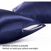 Bedsure Satin Pillowcase with Zipper, Similar to Silk Pillow Cases 2 Pack, Satin Pillow Cases Queen, Silky & Soft Beige Pillow Covers Hair and Skin, Valentines Day Gifts for Women Men, 20×30 Inches(13 – Navy – Zipper)