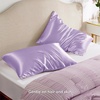 Bedsure Satin Pillowcase with Zipper, Similar to Silk Pillow Cases 2 Pack, Satin Pillow Cases Queen, Silky & Soft Beige Pillow Covers Hair and Skin, Valentines Day Gifts for Women Men, 20×30 Inches(14 – Lavender – Zipper)