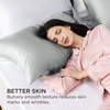 Bedsure Satin Pillowcase with Zipper, Similar to Silk Pillow Cases 2 Pack, Satin Pillow Cases Queen, Silky & Soft Beige Pillow Covers Hair and Skin, Valentines Day Gifts for Women Men, 20×30 Inches(03 – Grey – Zipper)