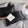 Bedsure Satin Pillowcase with Zipper, Similar to Silk Pillow Cases 2 Pack, Satin Pillow Cases Queen, Silky & Soft Beige Pillow Covers Hair and Skin, Valentines Day Gifts for Women Men, 20×30 Inches(04 – Black – Zipper)