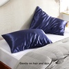 Bedsure Satin Pillowcase with Zipper, Similar to Silk Pillow Cases 2 Pack, Satin Pillow Cases Queen, Silky & Soft Beige Pillow Covers Hair and Skin, Valentines Day Gifts for Women Men, 20×30 Inches(13 – Navy – Zipper)