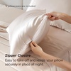 Bedsure Satin Pillowcase with Zipper, Similar to Silk Pillow Cases 2 Pack, Satin Pillow Cases Queen, Silky & Soft Beige Pillow Covers Hair and Skin, Valentines Day Gifts for Women Men, 20×30 Inches(01 – Beige – Zipper)