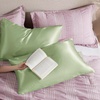 Bedsure Satin Pillowcase with Zipper, Similar to Silk Pillow Cases 2 Pack, Satin Pillow Cases Queen, Silky & Soft Beige Pillow Covers Hair and Skin, Valentines Day Gifts for Women Men, 20×30 Inches(08 – Sage Green – Zipper)