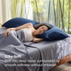 Bedsure Zipper Pillow Cases Queen Size from Rayon Derived from Bamboo | Cooling Pillowcase for Hot Sleepers, Soft & PureWoven Pillow Covers, Gift, Light Blue, 20×30 Inches(03 – Navy)