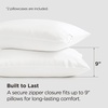 Bedsure Zipper Pillow Cases Queen Size from Rayon Derived from Bamboo | Cooling Pillowcase for Hot Sleepers, Soft & PureWoven Pillow Covers, Gift, Light Blue, 20×30 Inches(02 – White)