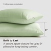 Bedsure Zipper Pillow Cases Queen Size from Rayon Derived from Bamboo | Cooling Pillowcase for Hot Sleepers, Soft & PureWoven Pillow Covers, Gift, Light Blue, 20×30 Inches(07 – Green)