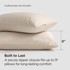 Bedsure Zipper Pillow Cases Queen Size from Rayon Derived from Bamboo | Cooling Pillowcase for Hot Sleepers, Soft & PureWoven Pillow Covers, Gift, Light Blue, 20×30 Inches(08 – Beige)