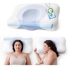 Bedsure Cervical Neck Pillow – Memory Foam Pillows for Ergonomic Orthopedic Pillow for Neck Pain Relief, Double – Sided Design Shape Gently Cradles Head & Provides for Side & Back Sleepers(Blue)