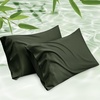 Bedsure King Size Pillow Cases Set of 2, 100% Rayon Derived from Bamboo | Cooling Pillowcases, Similar to Silk Pillow Case Covers with Envelope Closure, PureWoven Bedding, Dark Grey, 20×36 Inches(14 – Olive Green)