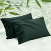 Bedsure King Size Pillow Cases Set of 2, 100% Rayon Derived from Bamboo | Cooling Pillowcases, Similar to Silk Pillow Case Covers with Envelope Closure, PureWoven Bedding, Dark Grey, 20×36 Inches(19 – Forest Green)