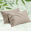 Bedsure King Size Pillow Cases Set of 2, 100% Rayon Derived from Bamboo | Cooling Pillowcases, Similar to Silk Pillow Case Covers with Envelope Closure, PureWoven Bedding, Dark Grey, 20×36 Inches(15 – Simply Taupe)