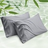 Bedsure King Size Pillow Cases Set of 2, 100% Rayon Derived from Bamboo | Cooling Pillowcases, Similar to Silk Pillow Case Covers with Envelope Closure, PureWoven Bedding, Dark Grey, 20×36 Inches(12 – Silver Grey)