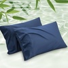 Bedsure King Size Pillow Cases Set of 2, 100% Rayon Derived from Bamboo | Cooling Pillowcases, Similar to Silk Pillow Case Covers with Envelope Closure, PureWoven Bedding, Dark Grey, 20×36 Inches(03 – Navy)
