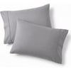 Bedsure Queen Pillow Cases Set of 2 – White Brushed Microfiber Pillowcase 2 Pack, Super Soft Pillowcase, Pillow Shams Covers with Envelope Closure for Kids, Wrinkle, Fade Resistant, 20×30 Inches(07 – Light Grey)