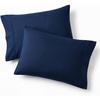 Bedsure Queen Pillow Cases Set of 2 – White Brushed Microfiber Pillowcase 2 Pack, Super Soft Pillowcase, Pillow Shams Covers with Envelope Closure for Kids, Wrinkle, Fade Resistant, 20×30 Inches(03 – Navy)