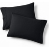 Bedsure Queen Pillow Cases Set of 2 – White Brushed Microfiber Pillowcase 2 Pack, Super Soft Pillowcase, Pillow Shams Covers with Envelope Closure for Kids, Wrinkle, Fade Resistant, 20×30 Inches(05 – Black)