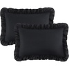Bedsure Ruffle Pillow Cases Standard Size Set of 2, Black Pillow Shams | 2.7″ French Ruffles, Distressed Vintage Shams, Envelope Closure, Double-brushed Microfiber, 20″ x 26″, Wrinkle Fade Resistant(02 – Black)