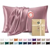 Bedsure Satin Pillowcase Standard Set of 2, Silky Pillow Cases, White | Similar to Silk Pillow Cases, Decorative Covers, Room Decor, Gifts for Women Men, Envelope Closure, For Hair Skin, 20″ x 26″(12 – Nostalgia Rose)