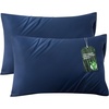 Bedsure Zipper Pillow Cases Queen Size from Rayon Derived from Bamboo | Cooling Pillowcase for Hot Sleepers, Soft & PureWoven Pillow Covers, Gift, Light Blue, 20×30 Inches(03 – Navy)