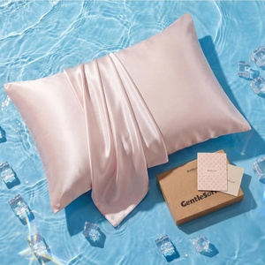 Bedsure Cooling Pillowcase for Hot Sleepers, Silk Like Pillow Case Queen Size Set of 2, Reduce Wrinkles & Frizz-Free Hair, Infused with HA & Ceramides for Skin, Hidden Zipper, Queen, White(04 – Pink)