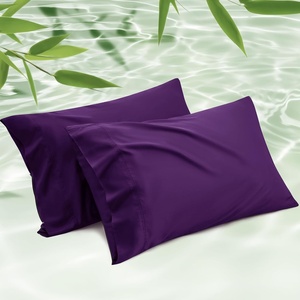 Bedsure King Size Pillow Cases Set of 2, 100% Rayon Derived from Bamboo | Cooling Pillowcases, Similar to Silk Pillow Case Covers with Envelope Closure, PureWoven Bedding, Dark Grey, 20×36 Inches(17 – Purple)