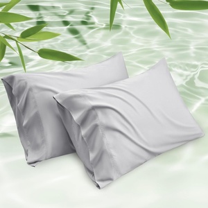 Bedsure King Size Pillow Cases Set of 2, 100% Rayon Derived from Bamboo | Cooling Pillowcases, Similar to Silk Pillow Case Covers with Envelope Closure, PureWoven Bedding, Dark Grey, 20×36 Inches(21- Light Grey)