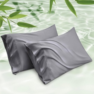 Bedsure King Size Pillow Cases Set of 2, 100% Rayon Derived from Bamboo | Cooling Pillowcases, Similar to Silk Pillow Case Covers with Envelope Closure, PureWoven Bedding, Dark Grey, 20×36 Inches(01 – Dark Grey)
