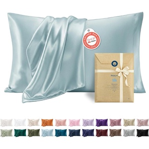 Bedsure Satin Pillowcase Standard Set of 2, Silky Pillow Cases, White | Similar to Silk Pillow Cases, Decorative Covers, Room Decor, Gifts for Women Men, Envelope Closure, For Hair Skin, 20″ x 26″(22 – Light Turquoise)