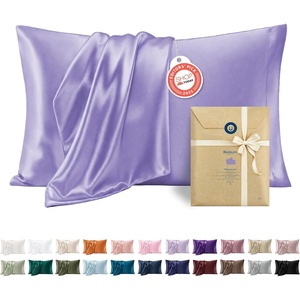 Bedsure Satin Pillowcase Standard Set of 2, Silky Pillow Cases, White | Similar to Silk Pillow Cases, Decorative Covers, Room Decor, Gifts for Women Men, Envelope Closure, For Hair Skin, 20″ x 26″(14 – Lilac)