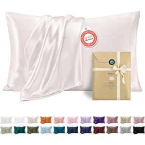 Bedsure Satin Pillowcase Standard Set of 2, Silky Pillow Cases, White | Similar to Silk Pillow Cases, Decorative Covers, Room Decor, Gifts for Women Men, Envelope Closure, For Hair Skin, 20″ x 26″(08 – Ivory)