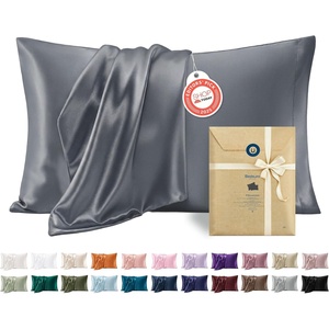 Bedsure Satin Pillowcase Standard Set of 2, Silky Pillow Cases, White | Similar to Silk Pillow Cases, Decorative Covers, Room Decor, Gifts for Women Men, Envelope Closure, For Hair Skin, 20″ x 26″(28 – Space Grey)