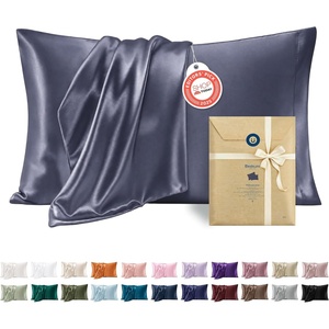Bedsure Satin Pillowcase Standard Set of 2, Silky Pillow Cases, White | Similar to Silk Pillow Cases, Decorative Covers, Room Decor, Gifts for Women Men, Envelope Closure, For Hair Skin, 20″ x 26″(29 – Blue Granite)