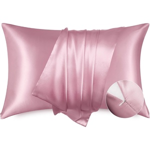 Bedsure Satin Pillowcase with Zipper, Similar to Silk Pillow Cases 2 Pack, Satin Pillow Cases Queen, Silky & Soft Beige Pillow Covers Hair and Skin, Valentines Day Gifts for Women Men, 20×30 Inches(15 – Blush Pink – Zipper)