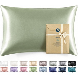 Bedsure Satin Pillowcase with Zipper, Similar to Silk Pillow Cases 2 Pack, Satin Pillow Cases Queen, Silky & Soft Beige Pillow Covers Hair and Skin, Valentines Day Gifts for Women Men, 20×30 Inches(08 – Sage Green – Zipper)