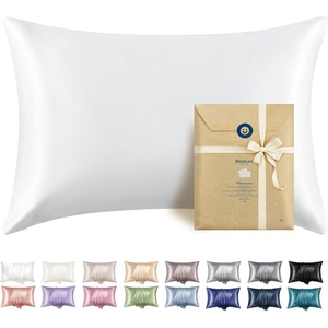 Bedsure Satin Pillowcase with Zipper, Similar to Silk Pillow Cases 2 Pack, Satin Pillow Cases Queen, Silky & Soft Beige Pillow Covers Hair and Skin, Valentines Day Gifts for Women Men, 20×30 Inches(02 – White – Zipper)