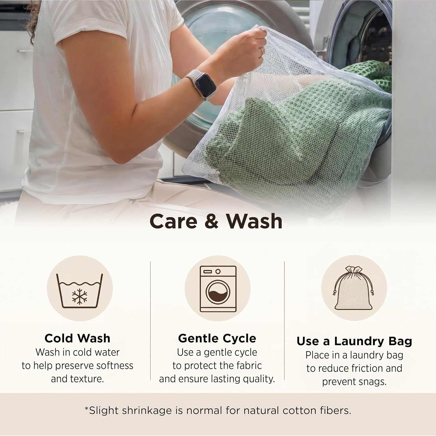 image:imageBedsure 100 Cotton Blanket Queen Size for Bed Cooling Breathable and Soft for Summer and Fall Thick Cozy Waffle Weave Blanket Gifts for Women White 90x90 Inches04 Sage Green