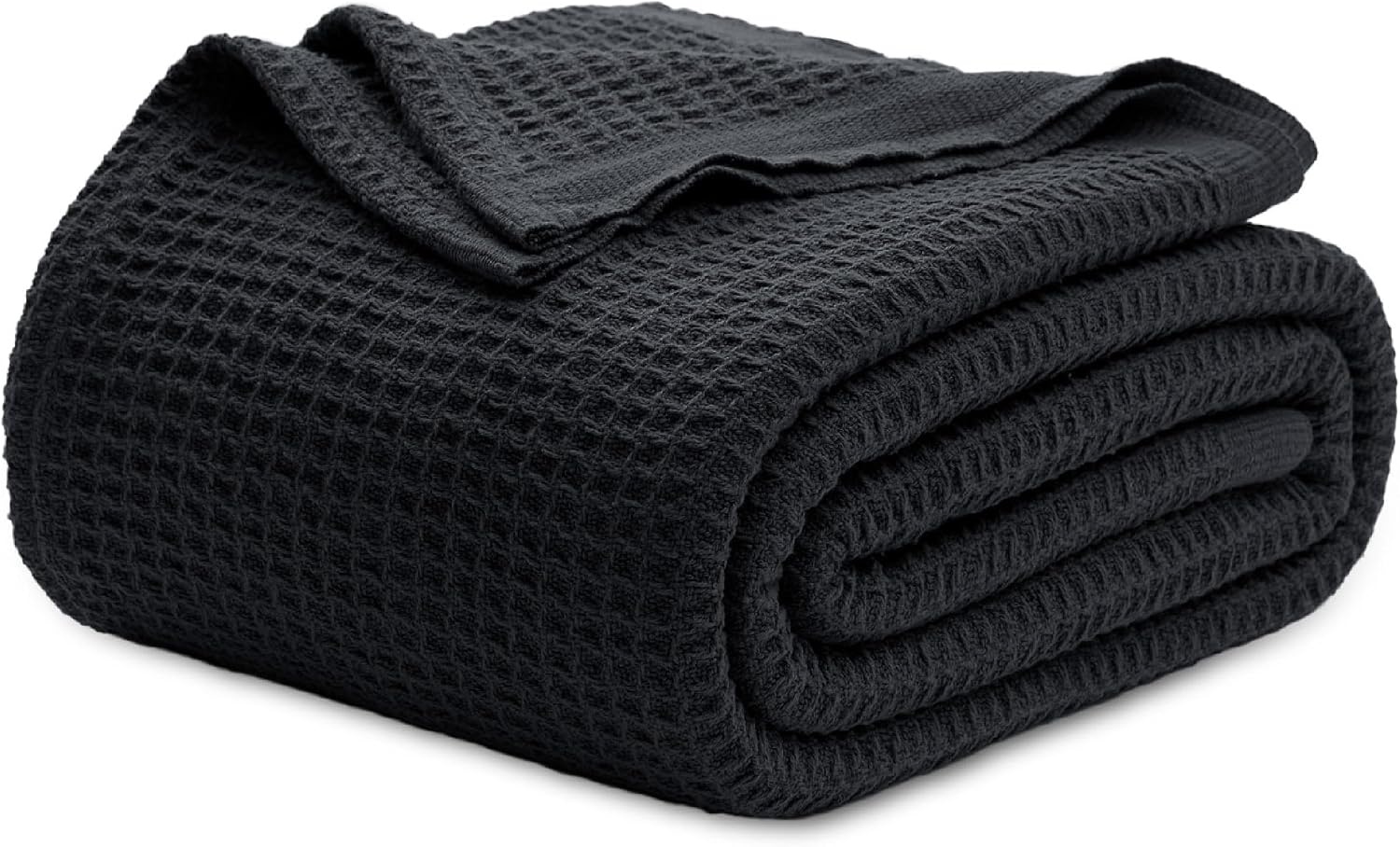 image:imageBedsure 100 Cotton Blanket Queen Size for Bed Cooling Breathable and Soft for Summer and Fall Thick Cozy Waffle Weave Blanket Gifts for Women White 90x90 Inches11 Black