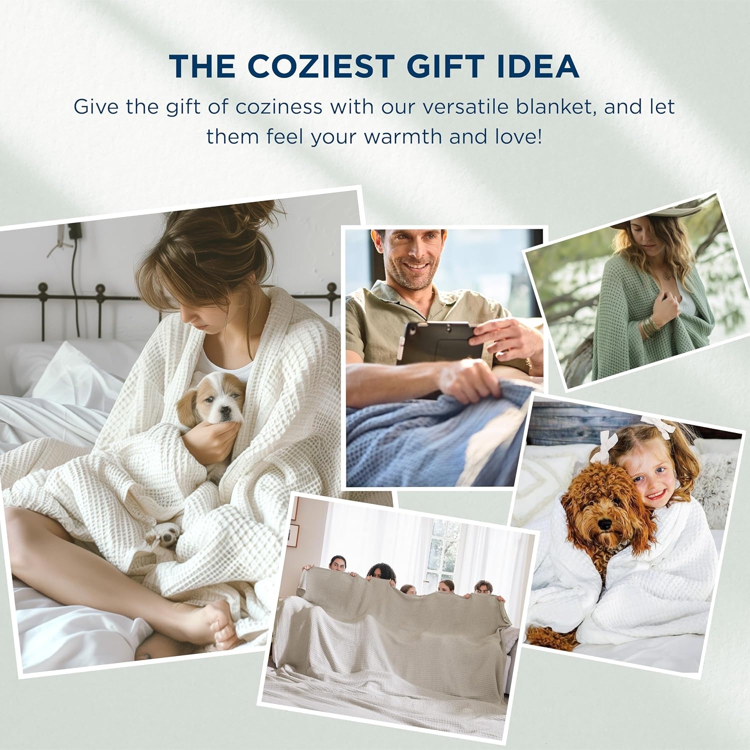image:imageBedsure 100 Cotton Blanket Queen Size for Bed Cooling Breathable and Soft for Summer and Fall Thick Cozy Waffle Weave Blanket Gifts for Women White 90x90 Inches01 White
