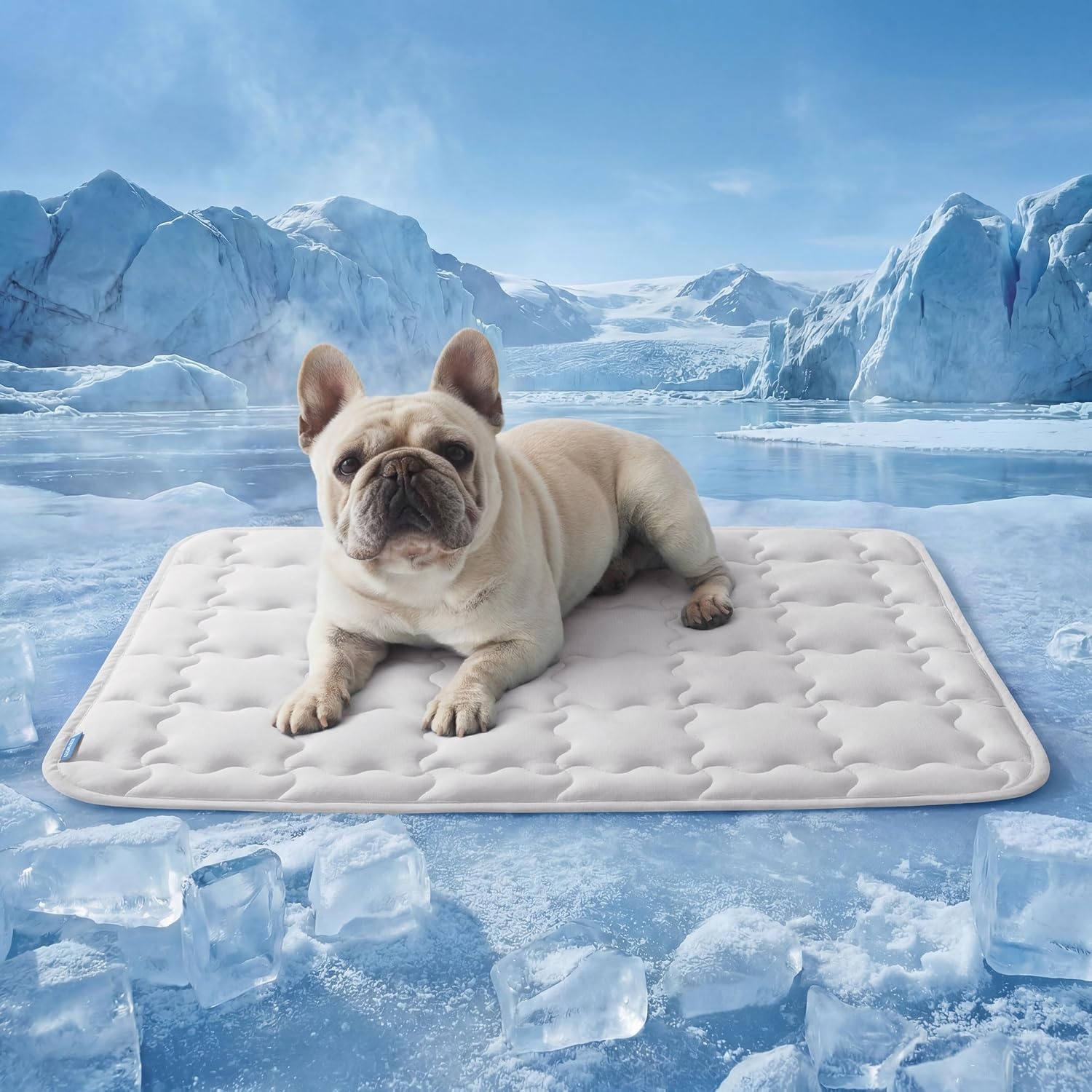 image:imageBedsure ArcticMax Cooling Mat for Large DogsQMaxgt05 Chill Fiber41In Thin Summer Cooltotouch Fabric to Rapid CoolingBreathable Cold Crate Pad for Pet IndoorWashable No Gel as TopperBluePearl Grey