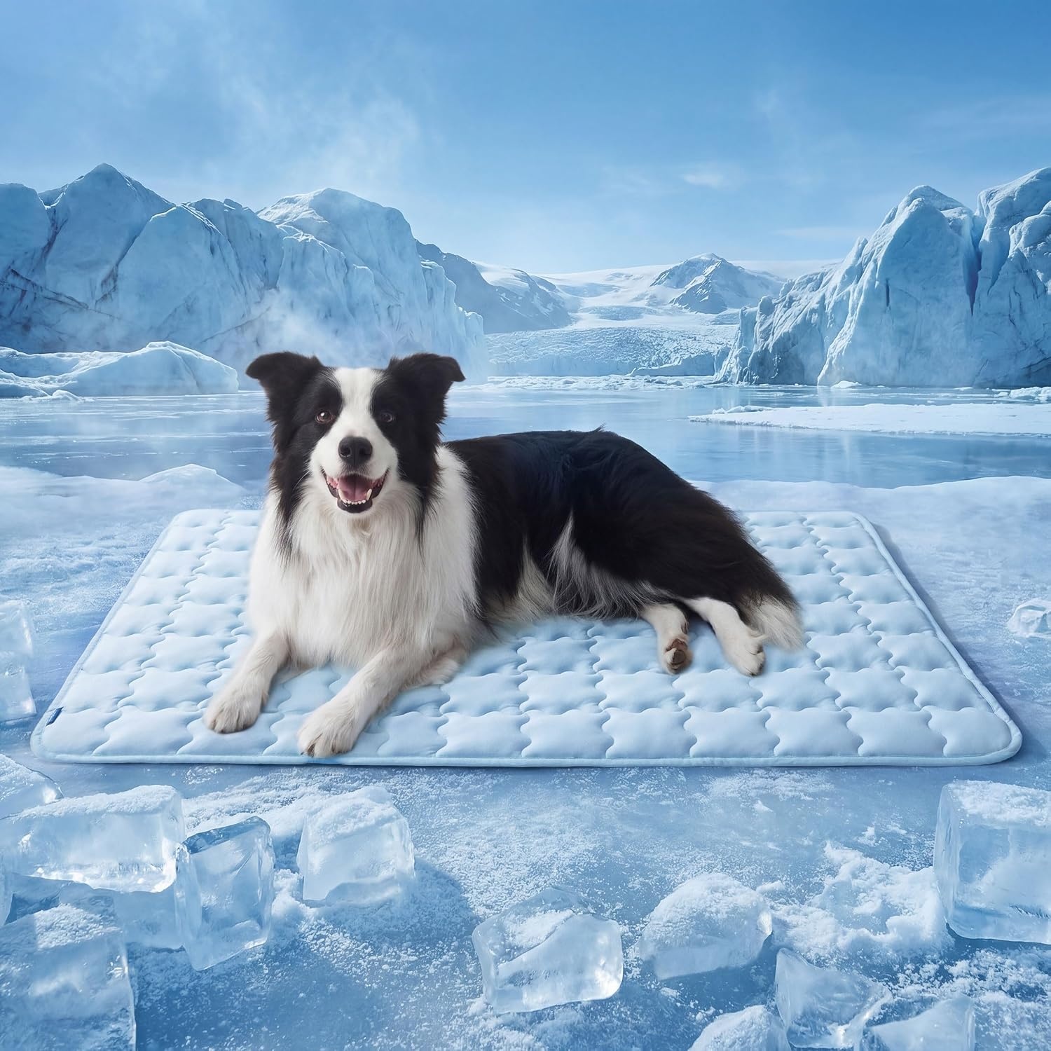 image:imageBedsure ArcticMax Cooling Mat for Large DogsQMaxgt05 Chill Fiber41In Thin Summer Cooltotouch Fabric to Rapid CoolingBreathable Cold Crate Pad for Pet IndoorWashable No Gel as TopperBlueBaby Blue
