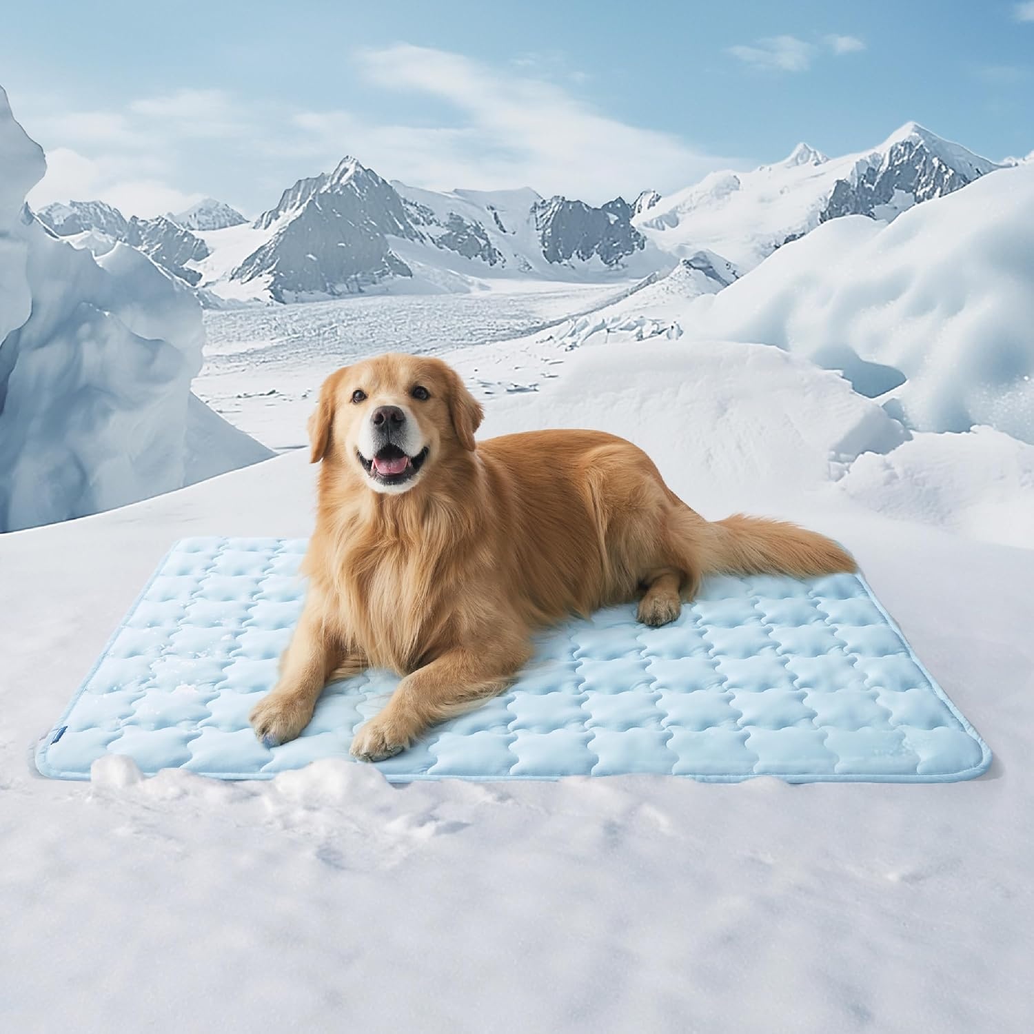 image:imageBedsure ArcticMax Cooling Mat for Large DogsQMaxgt05 Chill Fiber41In Thin Summer Cooltotouch Fabric to Rapid CoolingBreathable Cold Crate Pad for Pet IndoorWashable No Gel as TopperBlueBaby Blue