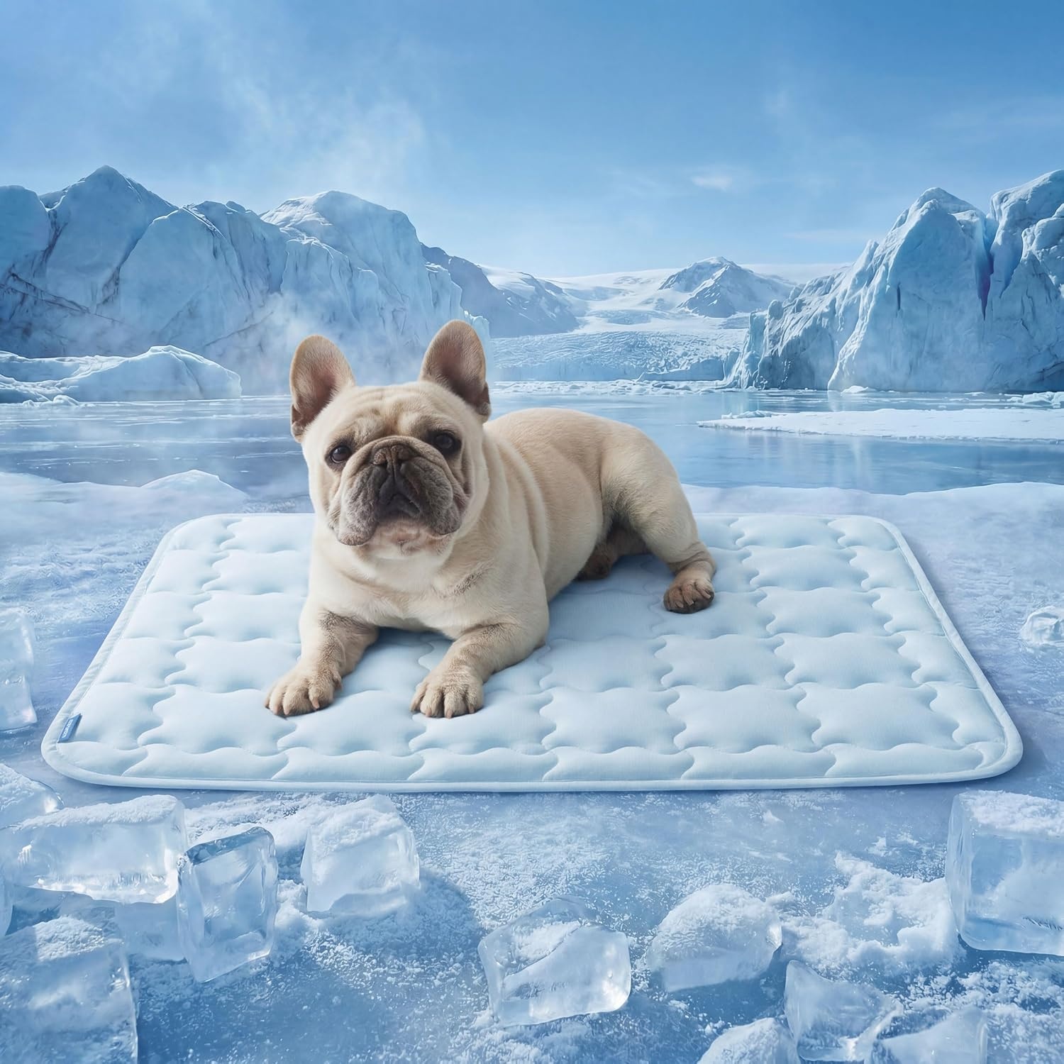 image:imageBedsure ArcticMax Cooling Mat for Large DogsQMaxgt05 Chill Fiber41In Thin Summer Cooltotouch Fabric to Rapid CoolingBreathable Cold Crate Pad for Pet IndoorWashable No Gel as TopperBlueBaby Blue