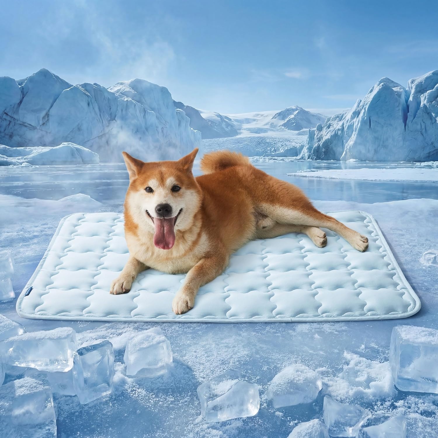 image:imageBedsure ArcticMax Cooling Mat for Large DogsQMaxgt05 Chill Fiber41In Thin Summer Cooltotouch Fabric to Rapid CoolingBreathable Cold Crate Pad for Pet IndoorWashable No Gel as TopperBlueBaby Blue