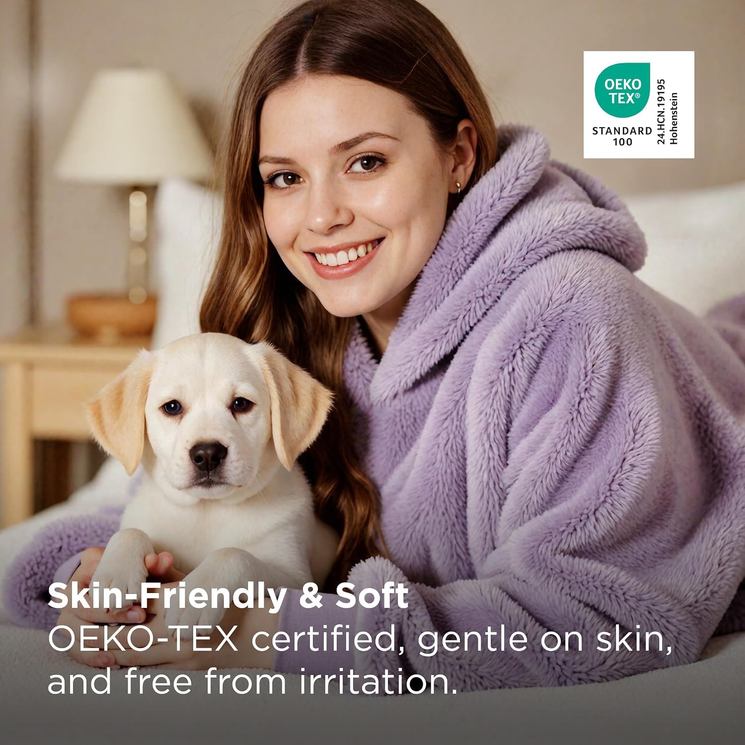 image:imageBedsure Blanket Hoodie Wearable Blanket Hoodie as Mothers Day Birthday Gifts for Women Men Mom Dad Warm Cozy Soft Sweatshirt Hooded Blankets With Sleeves for Adult Women Men CharcoalLavender