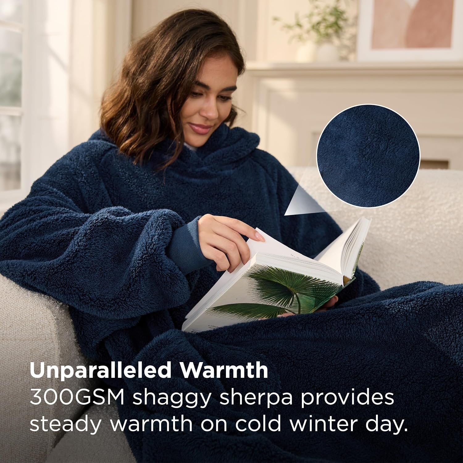 image:imageBedsure Blanket Hoodie Wearable Blanket Hoodie as Mothers Day Birthday Gifts for Women Men Mom Dad Warm Cozy Soft Sweatshirt Hooded Blankets With Sleeves for Adult Women Men CharcoalNavy